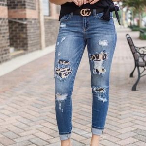 Judy Blue leopard patch jeans